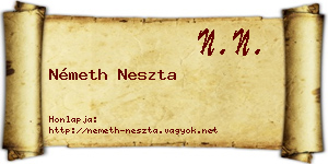 Németh Neszta névjegykártya